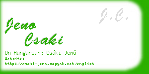 jeno csaki business card